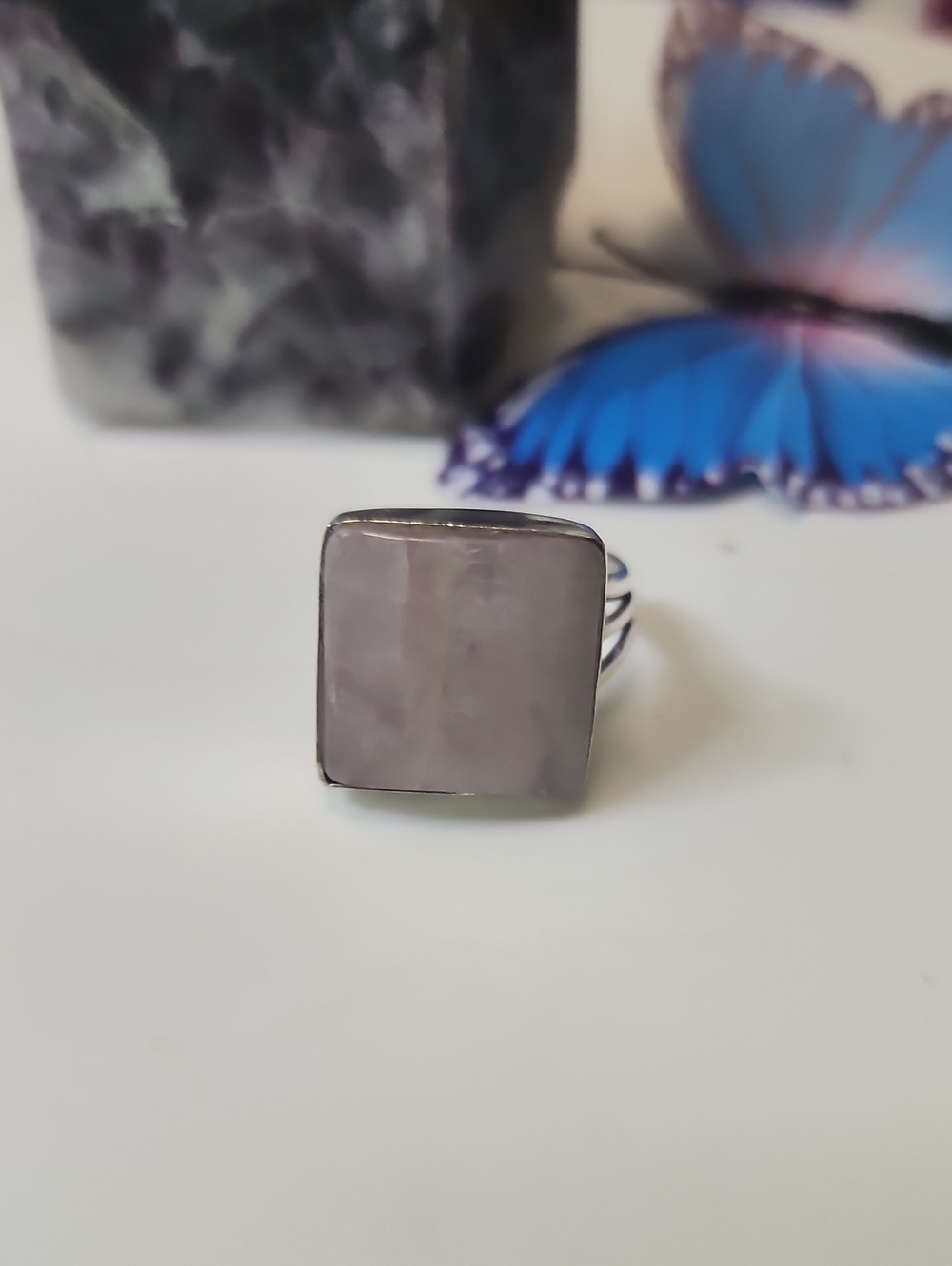 Square Pink Stone Statement Ring - Women Jewelry